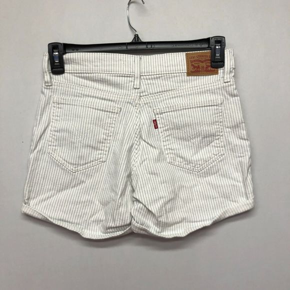 Levi's Women Mid Length Shorts Size 28 Striped Cotton Blend M127 -18 - Picture 16 of 16